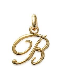 Pendentif Plaqué Or/Initiale/Italique/B