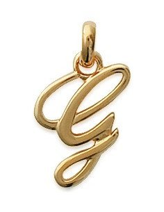 Pendentif Plaqué Or/Initiale/Italique/G