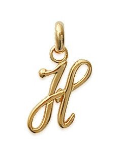 Pendentif Plaqué Or/Initiale/Italique/H