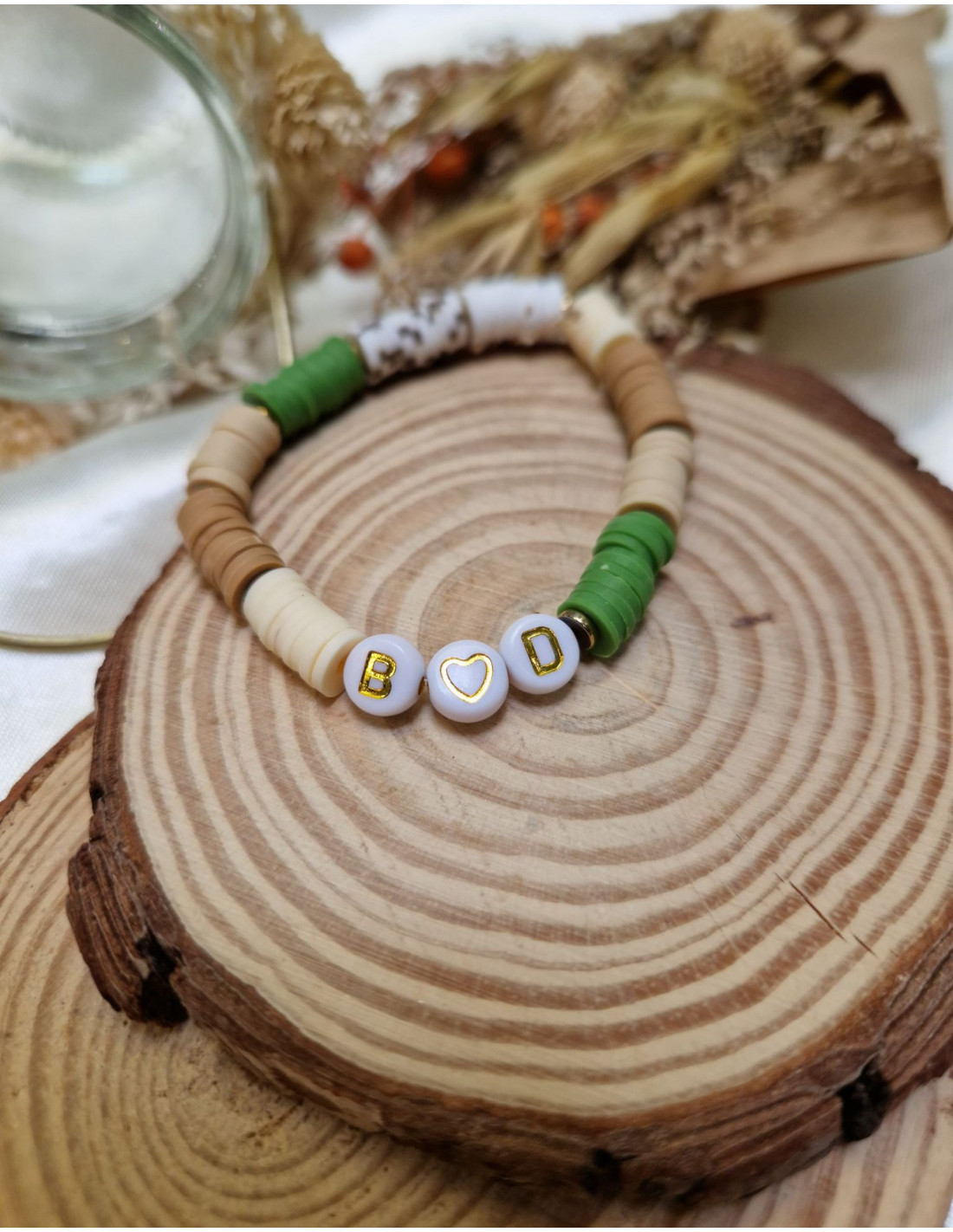 Bracelet personnalisé en perles heishi - Bijoux Créative Perles