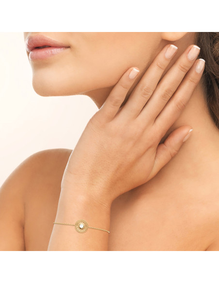 Bracelet Plaqué Or et Pierre de Lune Femme Tendance - Kiara