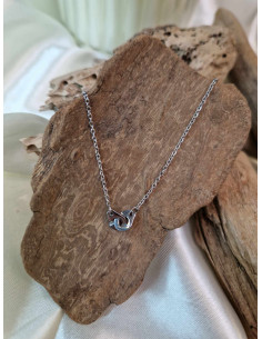 Collier Femme Acier Argenté Menottes Tendance - Kelly