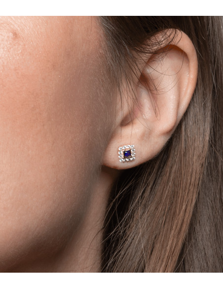 Boucles d'Oreilles Femmes Plaqué Or Losange - Eliane