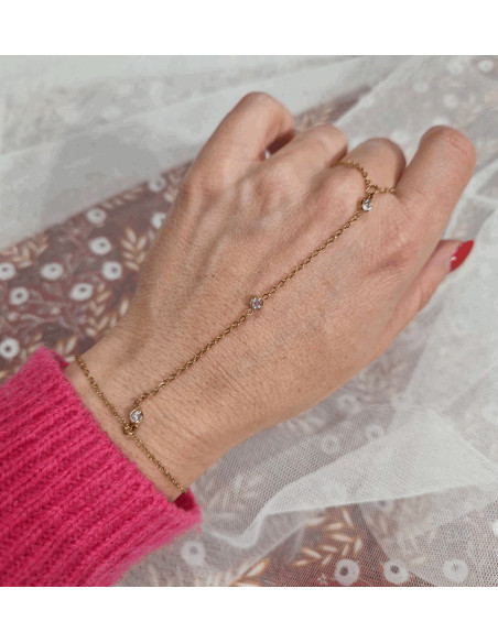 Chaîne de Main Femme Acier Doré Tendance - Ava