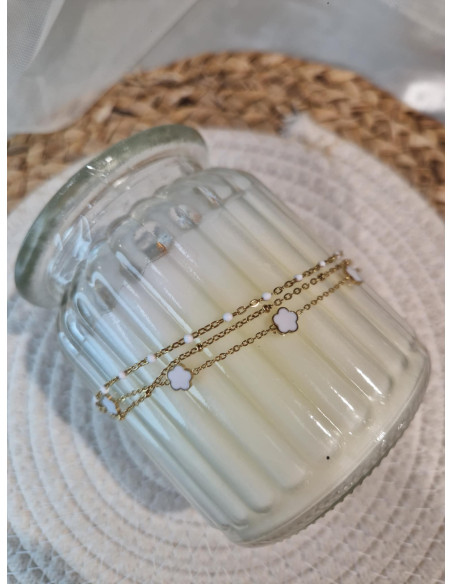 Bracelet Pampilles et Perles Blanches Tendance - Tia