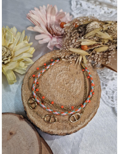Bracelet Multi Rangs Acier Femme Tendance - Maya