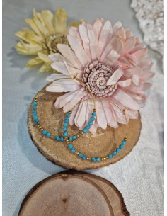 Boucles d'Oreilles Anneaux Acier Couleur Turquoise - Rym