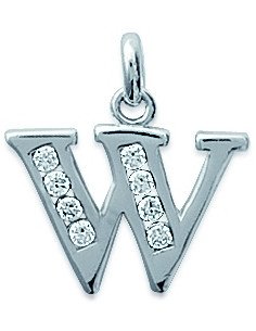 Pendentif Argent Initiale Lettre Majuscule W